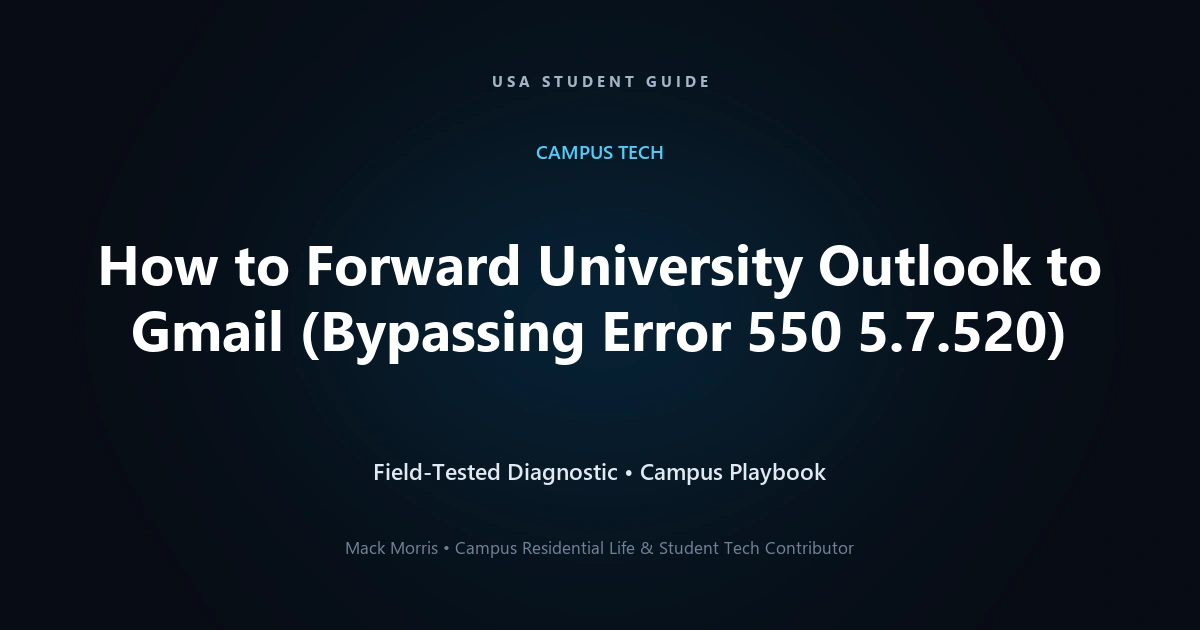 How to Forward University Outlook to Gmail (Bypassing Error 550 5.7.520)