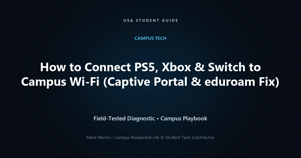 How to Connect PS5, Xbox & Switch to Campus Wi-Fi (Captive Portal & eduroam Fix)