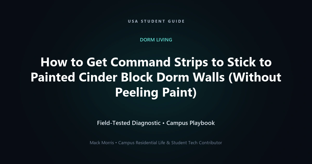How to Get Command Strips to Stick to Painted Cinder Block Dorm Walls (Without Peeling Paint)