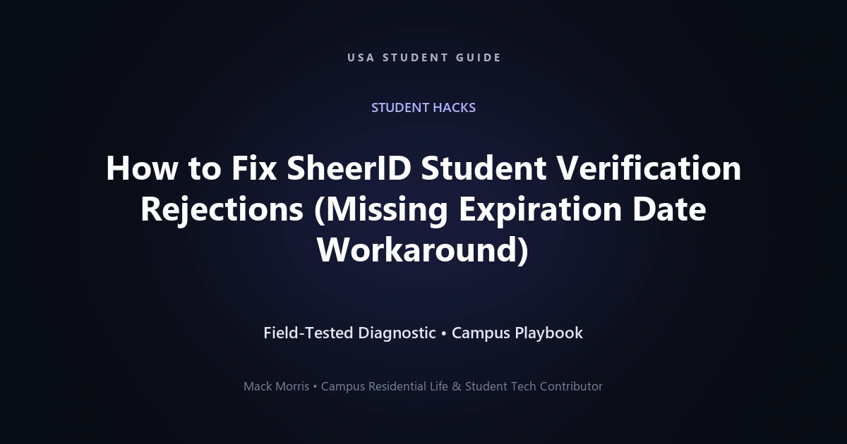How to Fix SheerID Student Verification Rejections (Missing Expiration Date Workaround)