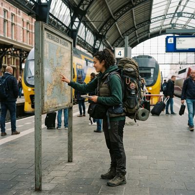 Student with backpack preparing for a gap year experience abroad